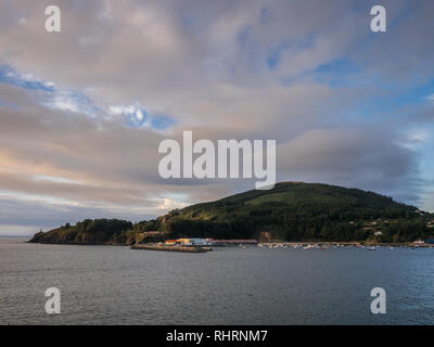 Porto di Cedeira al tramonto, Rias Altas, Galizia, Spagna Foto Stock