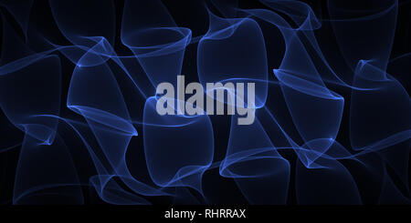 Abstract che fluisce al neon blu fumo Foto Stock