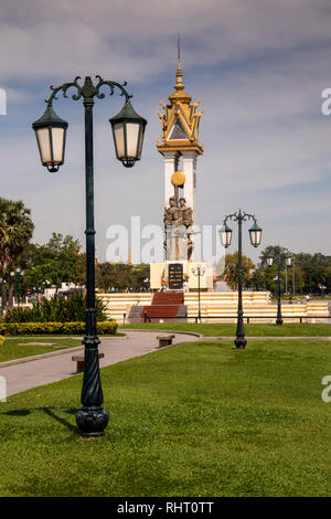 Cambogia, Phnom Penh, Wat Botum Park, 1979 Cambogia Vietnam amicizia monumento Foto Stock