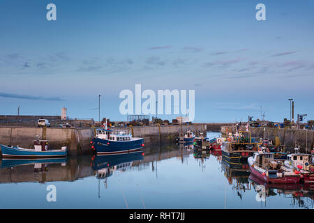 A nord del porto di Sunderland, Seahouses, Northumberland, Regno Unito Foto Stock
