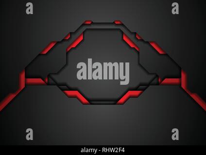 Abstract corporate rosso e nero a contrasto tech design dello sfondo. Illustrazione Vettoriale Illustrazione Vettoriale