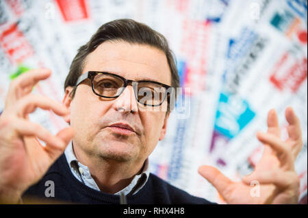 Foto di Valerio Portelli/LaPresse 04-02-2019 Roma,ItaliaPoliticaCarlo Calenda alla stampa estera nella foto: Carlo Calenda Foto Valerio Portelli/LaPresse 04 febbraio 2019 Roma,Italia PoliticsCarlo Calenda presso la stampa estera in immagine: Carlo Calenda Foto Stock