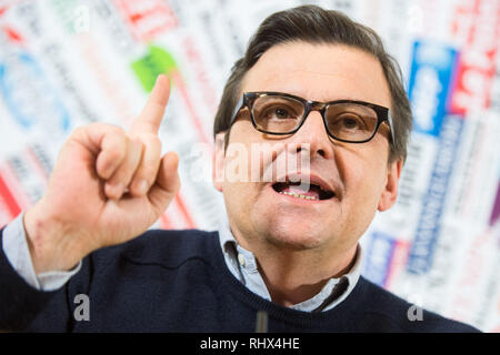 Foto di Valerio Portelli/LaPresse 04-02-2019 Roma,ItaliaPoliticaCarlo Calenda alla stampa estera nella foto: Carlo Calenda Foto Valerio Portelli/LaPresse 04 febbraio 2019 Roma,Italia PoliticsCarlo Calenda presso la stampa estera in immagine: Carlo Calenda Foto Stock