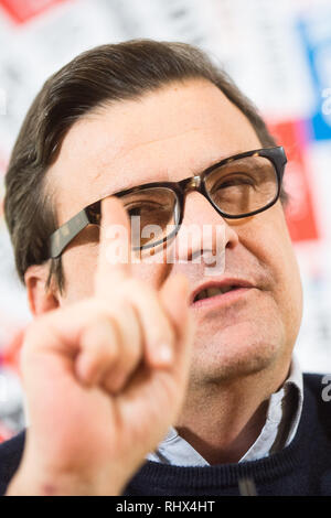 Foto di Valerio Portelli/LaPresse 04-02-2019 Roma,ItaliaPoliticaCarlo Calenda alla stampa estera nella foto: Carlo Calenda Foto Valerio Portelli/LaPresse 04 febbraio 2019 Roma,Italia PoliticsCarlo Calenda presso la stampa estera in immagine: Carlo Calenda Foto Stock