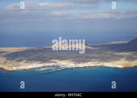 Mirador del Río, Blick auf Graciosa, Lanzarote, Kanarische isole, Spanien Foto Stock