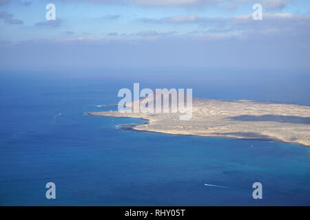 Mirador del Río, Blick auf Graciosa, Lanzarote, Kanarische isole, Spanien Foto Stock