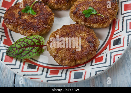 Tunday Ke - spiedini di carne di bufalo galouti kebab, cucina Awadhi Foto Stock