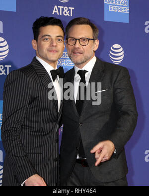 Trentesimo Palm Springs International Film Festival Awards Gala a Palm Springs Convention Center il 3 gennaio 2019 in Palm Springs, CA dotata di: Rami Malek, Christian Slater dove: Palm Springs, California, Stati Uniti quando: 03 Gen 2019 Credit: Nicky Nelson/WENN.com Foto Stock