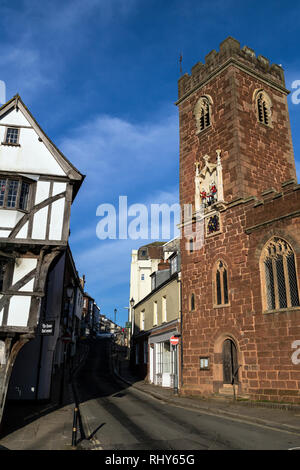 Numero 16 Edmund Street, o Merchant House, la casa che ha spostato la Exeter,Roman West Gate exeter,Tudor Exeter, Foto Stock