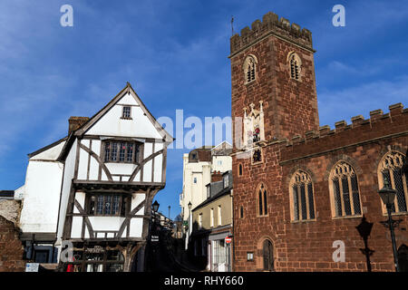 Numero 16 Edmund Street, o Merchant House, la casa che ha spostato la Exeter,Roman West Gate exeter,Tudor Exeter, Foto Stock