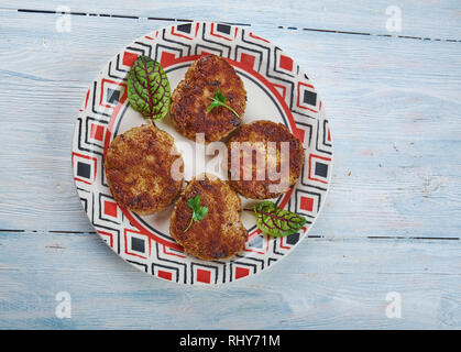 Tunday Ke - spiedini di carne di bufalo galouti kebab, cucina Awadhi Foto Stock