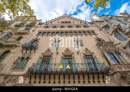 La Casa Lleo Morera è un edificio progettato da notare modernisme catalano architetto Domenech i Montaner in Barcellona, Spagna Foto Stock