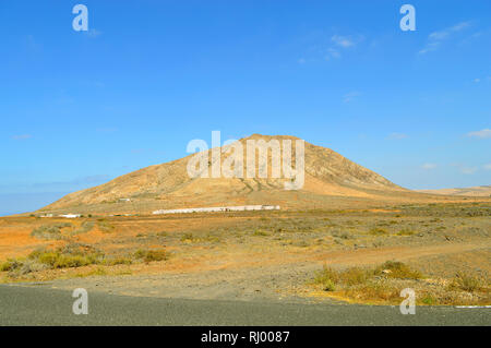 Montana Tindaya de un luogo sacro per il pre-Spagnolo la popolazione locale ed è noto anche come la montagna sacra Foto Stock