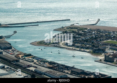 Veduta aerea del porto di Shoreham, West Sussex Foto Stock