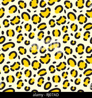 Giallo stampa leopard. Seamless pelo di animali texture Illustrazione Vettoriale