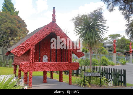 Magazzino Maori a Te Puia, Nuova Zelanda Foto Stock