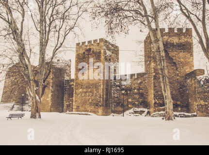 Fortezza medievale e mura difensive, Smederevo Serbia Foto Stock