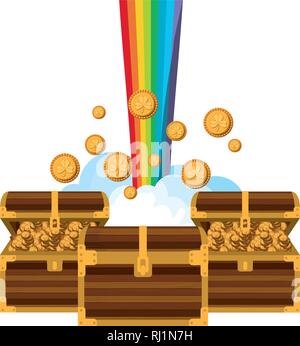Petto con monete icona isolato Illustrazione Vettoriale