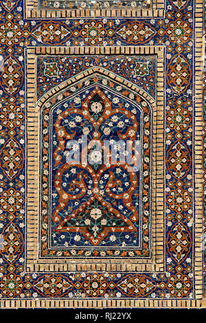 Ornamento e mosaico a Bukhara, Uzbekistan Foto Stock