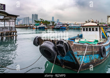 Il villaggio di pescatori di Lei Yu Mun, Kowloon, Hong Kong, Cina, Asia. Foto Stock