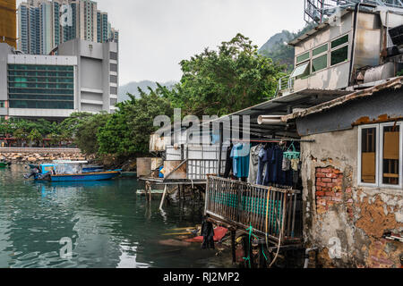 Il villaggio di pescatori di Lei Yu Mun, Kowloon, Hong Kong, Cina, Asia. Foto Stock