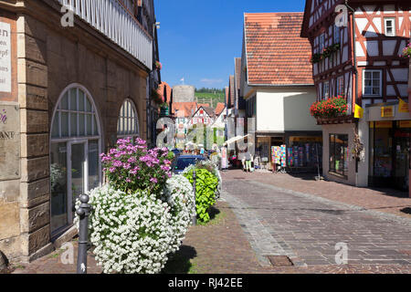 Fußgängerzone in der Altstadt, Besigheim, Baden-Württemberg, Deutschland Foto Stock