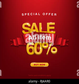 Vendita banner progettazione del modello grande vendita speciale fino al 60% di sconto Foto Stock