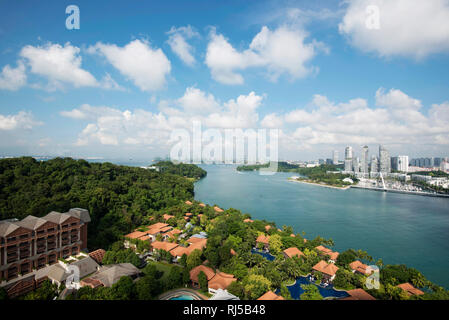 Paesaggio urbano, architettura, l'isola di Sentosa, Singapore Foto Stock