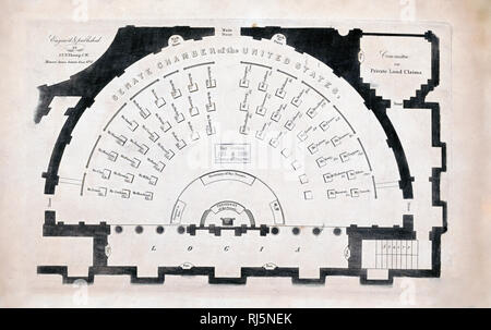 Camera del Senato degli Stati Uniti disegno ca. 1800s Foto Stock