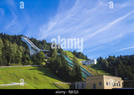 Garmisch-Partenkirchen, Skisprungschanze im Sommer, Foto Stock