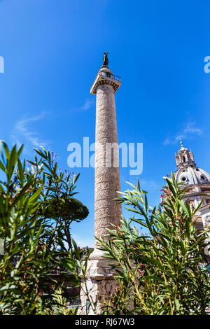 Europa, Italien, Lazio, Rom, Die Trajanssäule auf dem Forum Romanum, Foto Stock