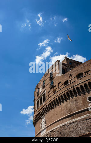 Europa, Italien, Lazio, Rom, Fassade und Balkon der Engelsburg, Foto Stock