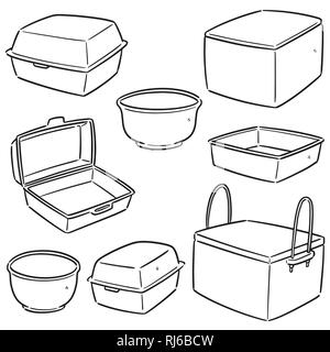 Set di vettore di schiuma contenitore Illustrazione Vettoriale