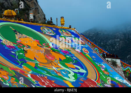 Il Tibet, Malerei Am Kloster Drepung Foto Stock