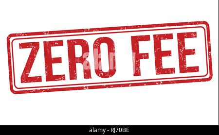 Canone zero segno o timbro su sfondo bianco, illustrazione vettoriale Illustrazione Vettoriale