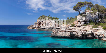 Cala S'Amonia, Santanyi, Mallorca, Balearen, Spanien Foto Stock