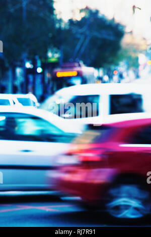 Il traffico della città jam - immagine sfocata Foto Stock