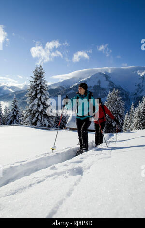 Schneeschuhtour zum Pfuitjöchl, Ammergauer Alpen, Tirol Österreich Foto Stock