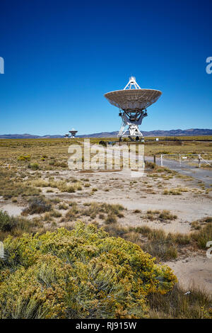 La radioastronomia antenna, piatti, alla grande schiera, VLA, Nuovo Messico, STATI UNITI D'AMERICA Foto Stock