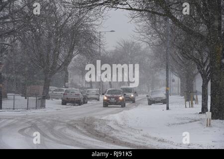 Nella foto più neve caduta vicino alla A45 Coventry Rd, Yardley, Birmingham. Il freddo che ha colpito il West Midlands come neve il caos continua ad afferrare il Regno Unito. Le difficili condizioni atmosferiche è possibile nei prossimi giorni e potrebbero influenzare le Midlands ora vi è una maggiore probabilità di maltempo che potrebbero provocare perturbazioni di viaggi e anche un potenziale rischio per la vita. Foto Stock