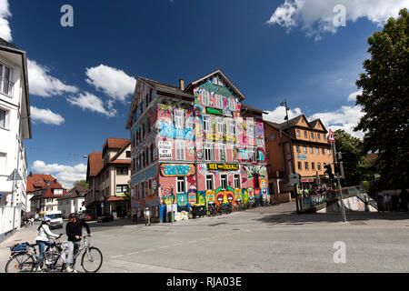 Casa colorati TÃ¼bingen nella Città Vecchia sul Neckar Foto Stock