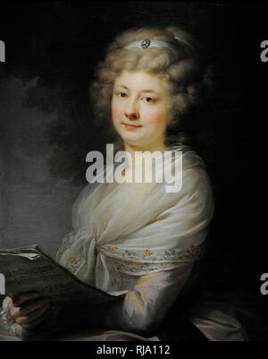 Giovanni Battista Lampi (1751-1830). Pintor italiano. Retrato de Urszula Dembinska (Retrato de dama con partitura), hacia 1789. Museo Nacional de Varsovia. Polonia. Foto Stock