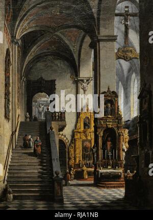 Marcin Zaleski (1796-1877). Pintor polaco. Interior de una Iglesia Dominica en Cracovia, 1849. Museo Nacional de Varsovia. Polonia. Foto Stock