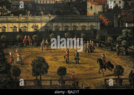 Bernardo Bellotto Canaletto llamado el Joven (1721-1780). Pintor italiano. Vista de Varsovia desde la terraza del Palacio Real, 1773. Detalle. Museo Nacional de Varsovia. Polonia. Foto Stock
