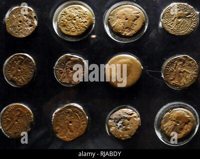 Monete d'argento all'occupazione romana di Egitto circa nel I secolo d.c. Foto Stock