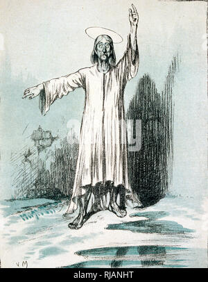 Gesù con alone. Illustrazione francese 1890 Foto Stock