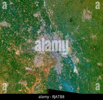 Immagine satellitare di inquinamento attraverso Delhi in India. 2010 Foto Stock