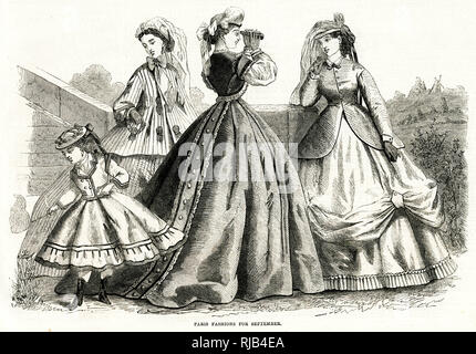 Moda per settembre 1865 Foto Stock