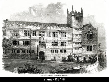 Royal Grammar School a Shrewsbury 1861 Foto Stock