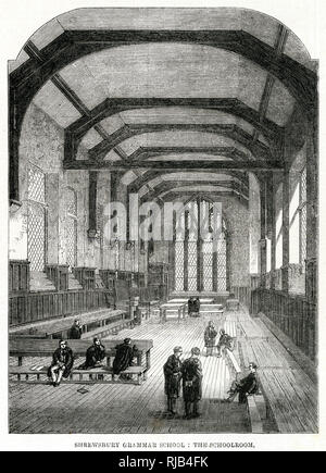 Shrewsbury Grammer School - scuola 1861 Foto Stock